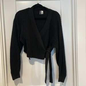 Cropped Wrap Sweater